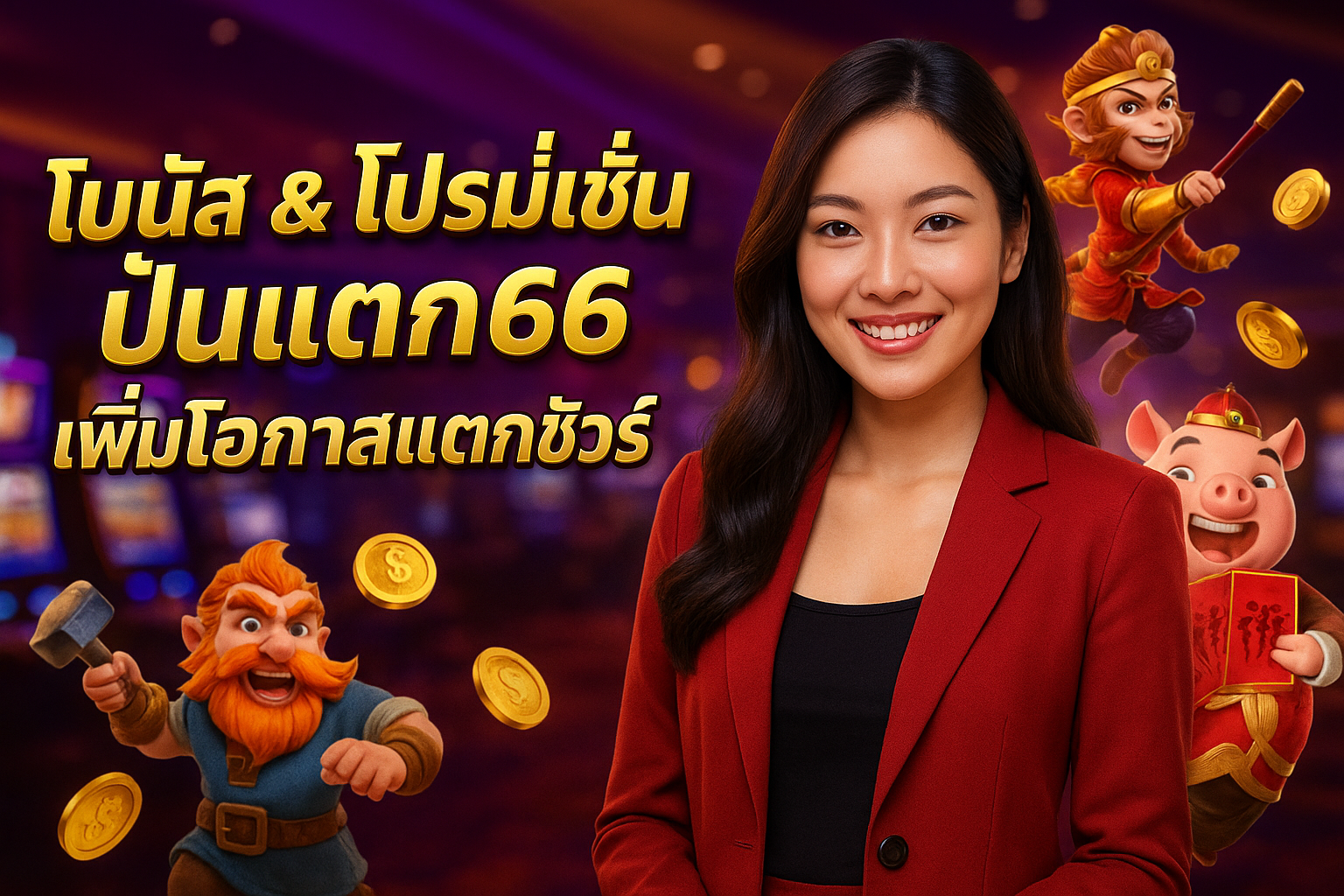 โบนัส & โปรโมชั่น ปั่นแตก66 เพิ่มโอกาสแตกชัวร์